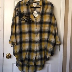 Oversized plaid shirt